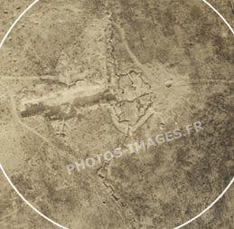 Détail de la photo aérienne de l'ouvrage de l'Ecrou du Plateau de Loermont, Oise, guerre 1914-1918