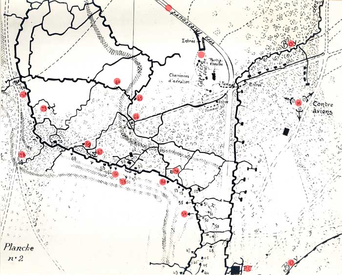 Plan du saillant de l'Ecu et de la tranché de la Carrière du Plateau  de Loermont, Oise, guerre 1914-1918