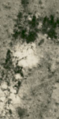 D&eacute;tail de la Photo a&eacute;rienne 2 de la destruction et l'effacement d'une propri&eacute;t&eacute; par les bombardements pendant la guerre de 1914-1918