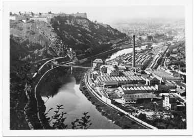  Citadelle de Besançon et soieries de Chardonnet sur le Doubs photo ancienne de 1930