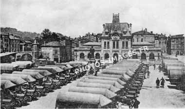 Photo ancienne de la place Exelmans à Bar-le-Duc en 1915
