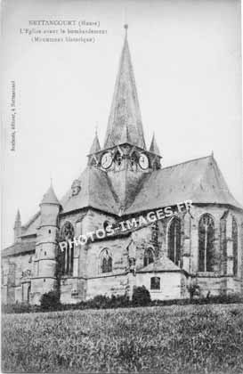 Photo ancienne de l'église de Nettancourt en 1900