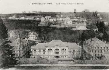 Photo ancienne du Grand Hôtel et des thermes au début du siècle