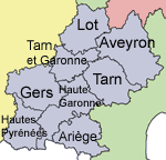 Carte de la région Midi-Pyrénées pour les photos anciennes