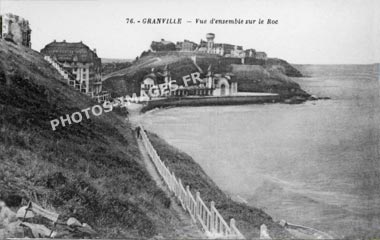 La Pointe du Roc à Granville sur une carte postale de 1900