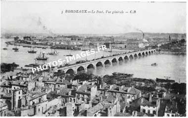Vue générale de Bordeaux en carte postale de 1900