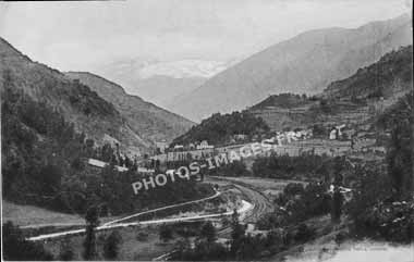 Ancienne photo de la vallée de Luchon sur une carte postale de 1900