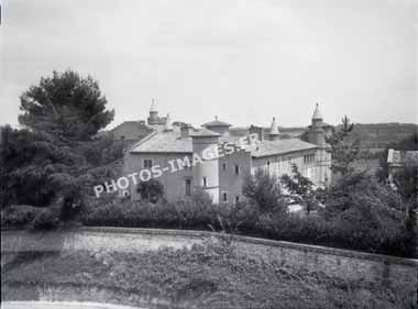 Ancienne photo du chateau de Pibrac sur un négatif de 1930