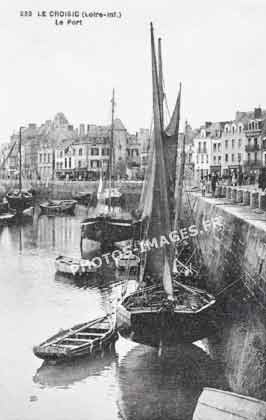 Le Croisic carte postale du port des quais et des bateaux en photo ancienne de 1900