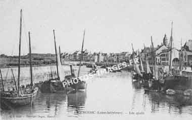 Le Croisic carte postale du port des quais et des bateaux en photo ancienne de 1900