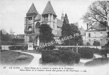 Ancienne photo de l'église Notre Dame de la Couture au Mans