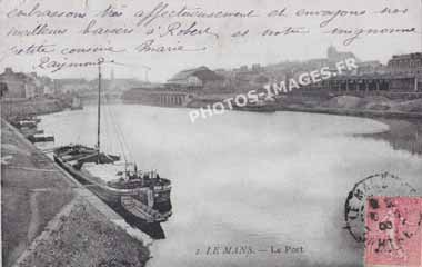 Ancienne photo du port du Mans en 1900