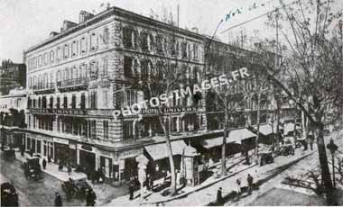Photo ancienne de l'hôtel Univers de Nice en carte postale de 1930