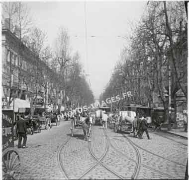 Ancienne photo de la rue d'Aix à Marseille en 1900