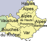Carte de la région Provence Alpes Côte d'Azur pour les photos anciennes