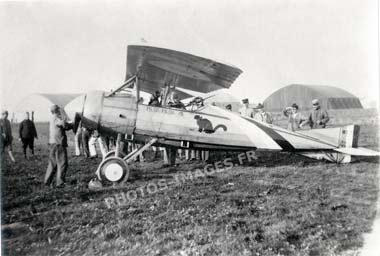 Photo de l'avion Morane-Saulnier type P Pilou-Pilou paré au décollage en 14-18, WW1