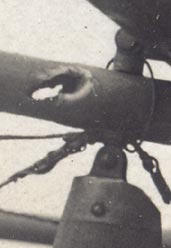 Impact d'une balle dans le longeron d'un avion photo de 14 -18 WW1