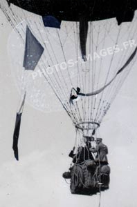 La nacelle du ballon d'observation et ses aérostiers photo de 14-18 WW1
