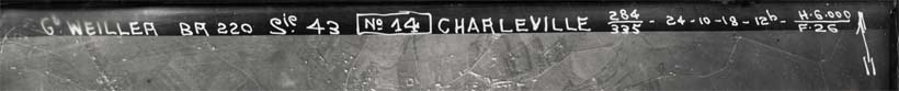 Les références de prise de vue de la photo aérienne de Charleville pendantl a guerre 14-18, WW1