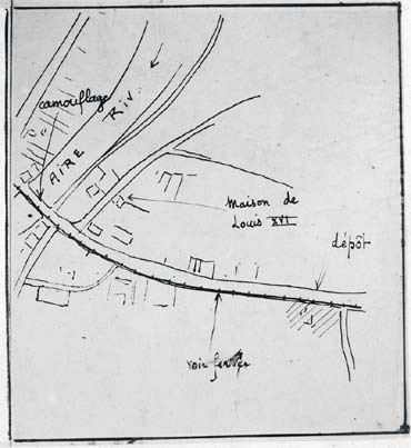 Agrandissemnt du plan joint à la photo aérienne de 14-18 ww1 