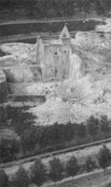 Extrait de la photo aérienne du fort  de Ham, Somme, détruit en 1917