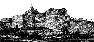 Gravure du fort de Ham avant d'être explosé par l'occupant à son départ