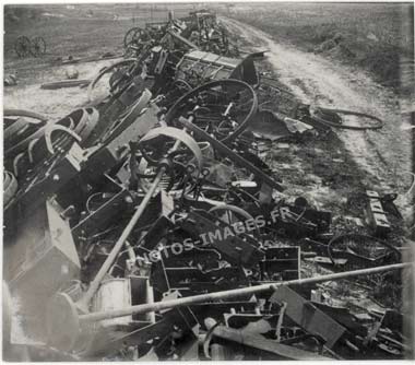 Barrage d'engins agricoles devant Ham, Somme 14-18 ww1