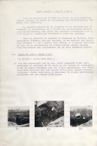 Photo du dossier de l'étude des positions allemandes dans la région du Plateau  de Loermont, guerre 1914-1918 ww1