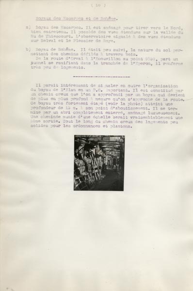 Photo du dossier de l'étude des positions allemandes dans la région du Plateau  de Loermont, guerre 1914-1918, description des boyaux des Escarpes, de Bohême et de l'Elan.