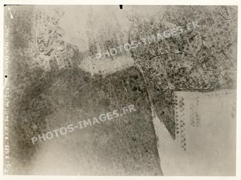 Photo aérienne du saillant de l'Ecu du Plateau de Loermont, Oise, guerre 1914-1918