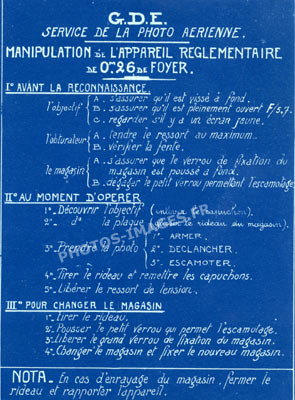Mode d'emploi de l'appareil photo réglementaire en 1914-1918